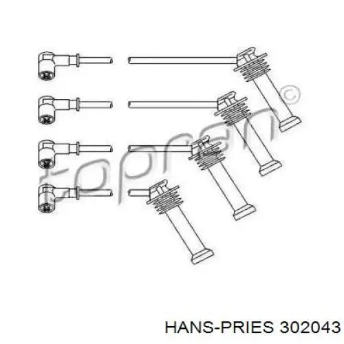 Высоковольтные провода 302043 Hans Pries (Topran)