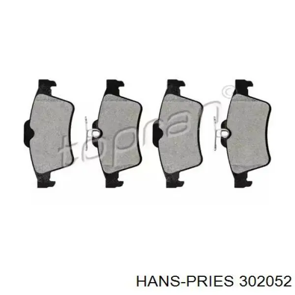 Задние тормозные колодки 302052 Hans Pries (Topran)