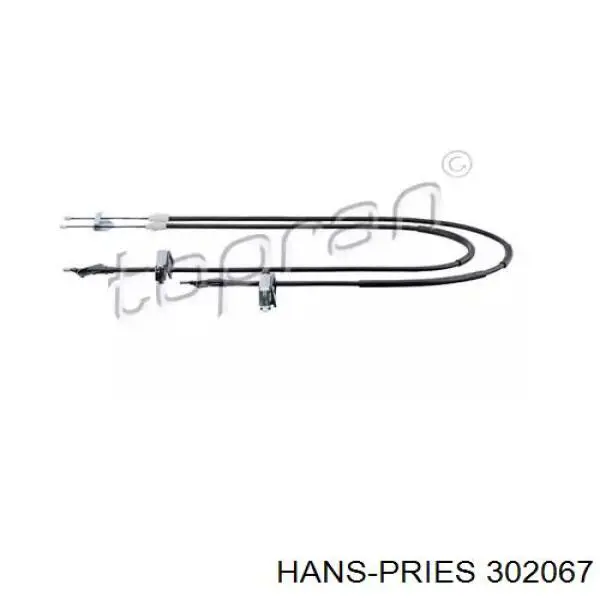 302 067 Hans Pries (Topran) трос ручного тормоза задний правый/левый