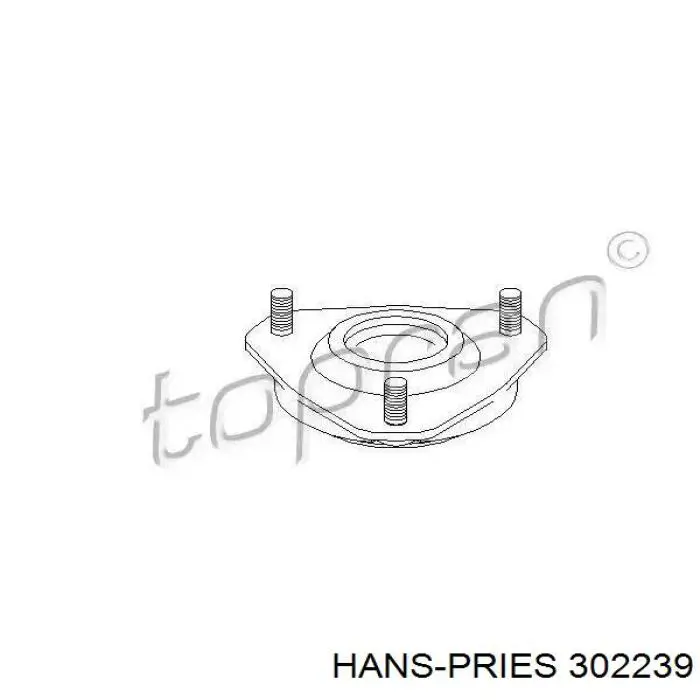 302239 Hans Pries (Topran) опора амортизатора переднего