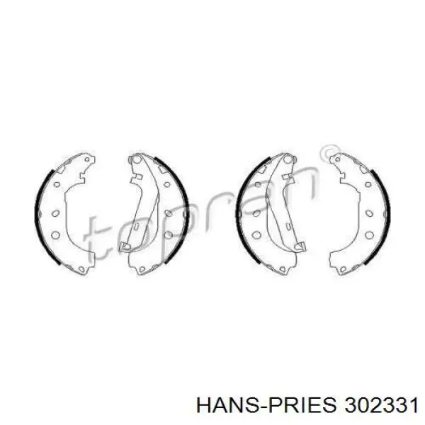 Задние барабанные колодки 302331 Hans Pries (Topran)