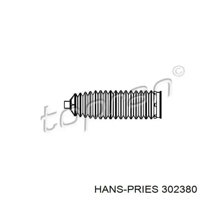 302380 Hans Pries (Topran) bota de proteção do mecanismo de direção (de cremalheira)