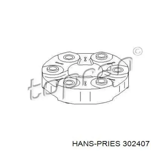 Муфта кардана эластичная 302407 Hans Pries (Topran)