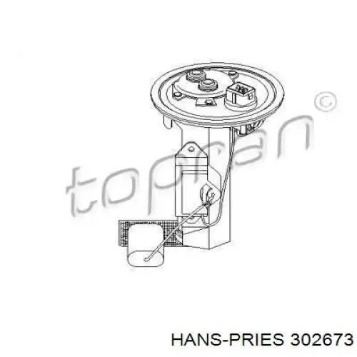 302 673 Hans Pries (Topran) módulo de bomba de combustível com sensor do nível de combustível