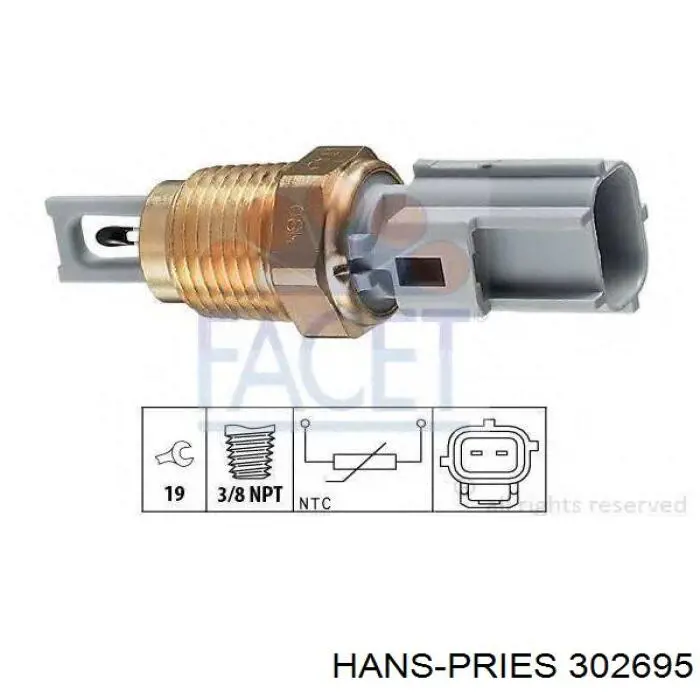 Датчик температуры воздушной смеси Hans Pries (Topran) 302695