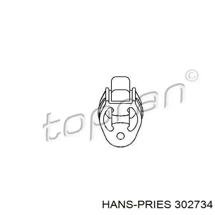 302734 Hans Pries (Topran) подушка крепления глушителя