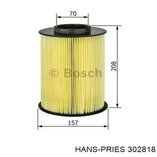 302818 Hans Pries (Topran) Воздушный фильтр двигателя
