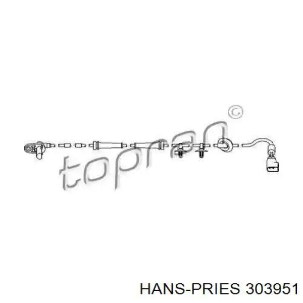 Датчик АБС (ABS) передний 303951 Hans Pries (Topran)