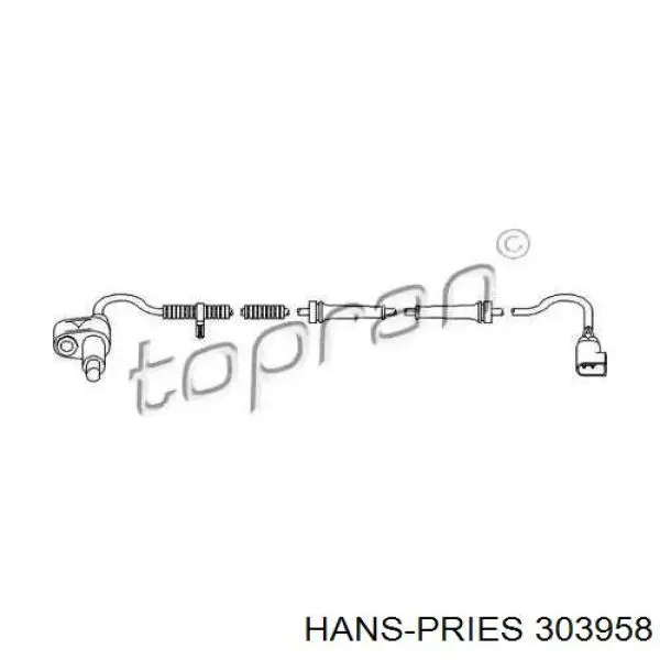 303958 Hans Pries (Topran) датчик абс (abs задний)