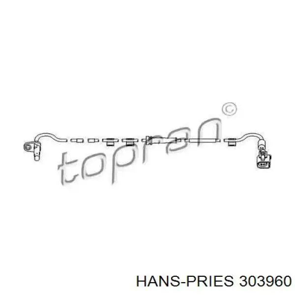 303960 Hans Pries (Topran) датчик абс (abs задний левый)