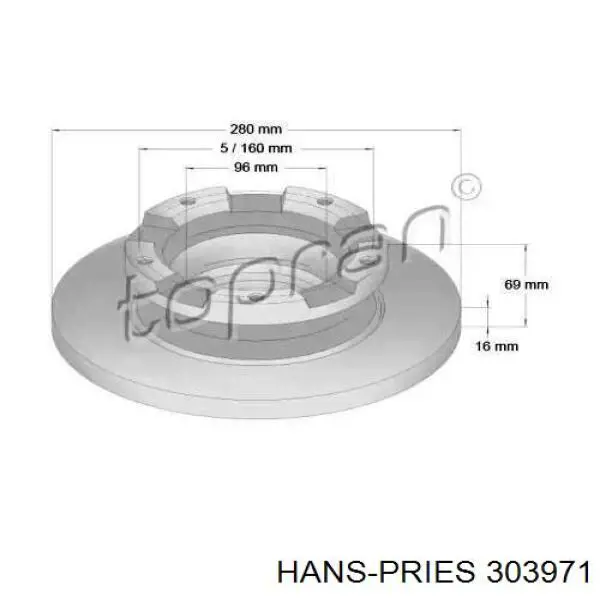 Тормозные диски 303971 Hans Pries (Topran)