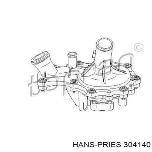 Помпа водяная (насос) охлаждения, в сборе с корпусом 304140 Hans Pries (Topran)