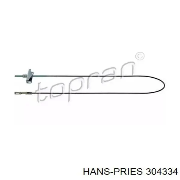 Трос ручного тормоза промежуточный 304334 Hans Pries (Topran)