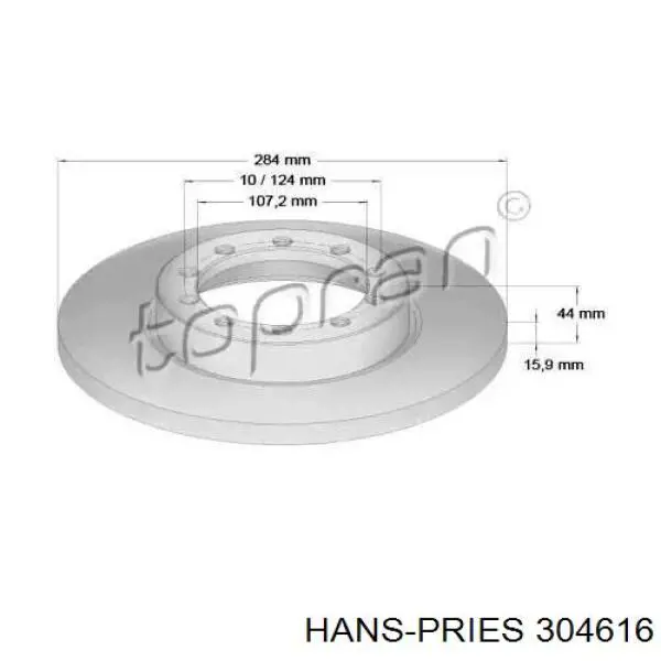 Тормозные диски 304616 Hans Pries (Topran)