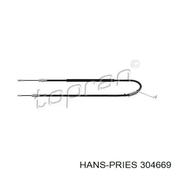 Задний правый трос ручника 304669 Hans Pries (Topran)