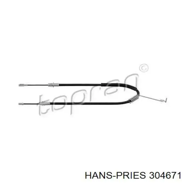 Задний правый трос ручника 304671 Hans Pries (Topran)