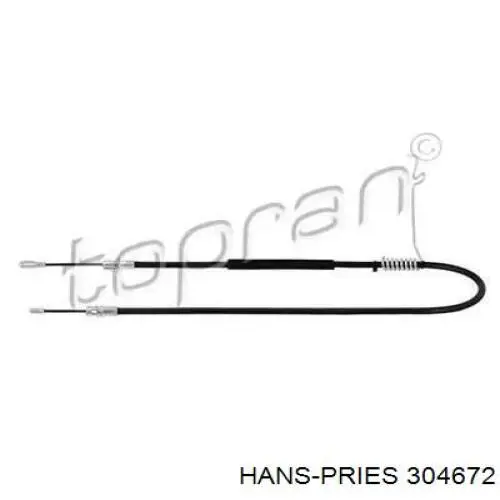 304 672 Hans Pries (Topran) cabo do freio de estacionamento traseiro esquerdo
