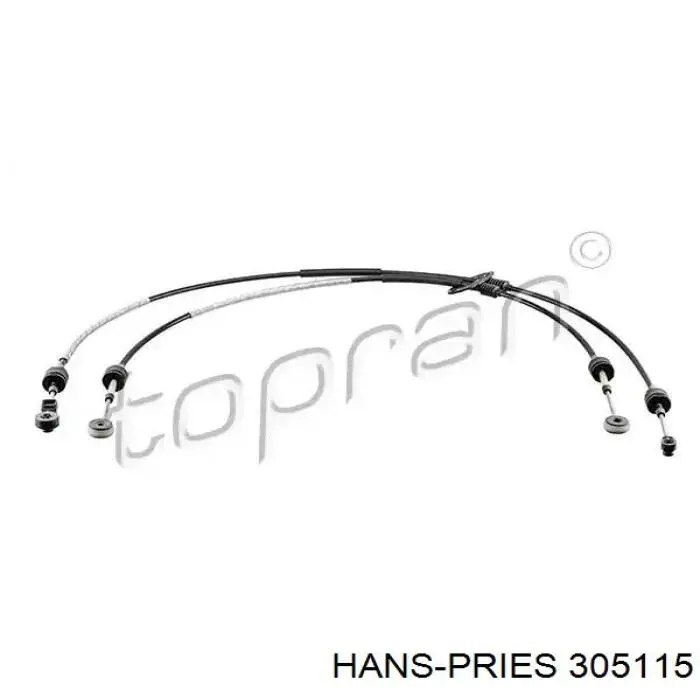 Трос переключения передач сдвоенный 305115 Hans Pries (Topran)