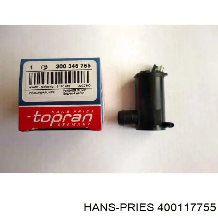 400 117 755 Hans Pries (Topran) насос-мотор омывателя стекла переднего