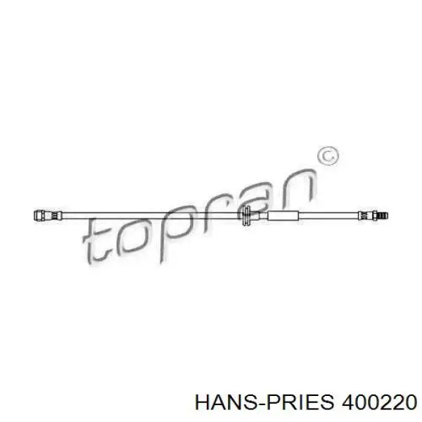 400220 Hans Pries (Topran) шланг тормозной передний
