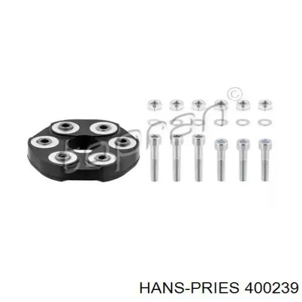 400239 Hans Pries (Topran) муфта кардана эластичная передняя/задняя