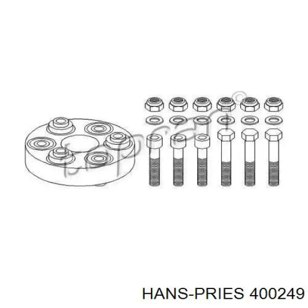 400249 Hans Pries (Topran) муфта кардана эластичная передняя
