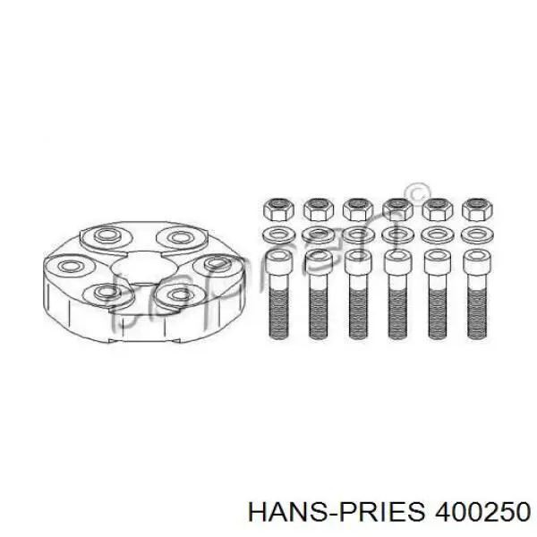 400250 Hans Pries (Topran) acoplamento elástico do veio de transmissão