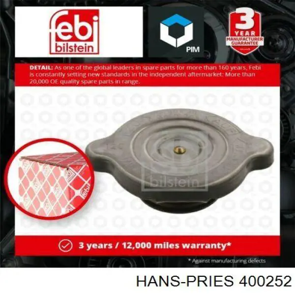 Купить 400252 Hans Pries (Topran) Крышка радиатора
