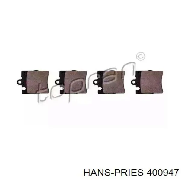 Колодки тормозные задние дисковые HANS PRIES 400947