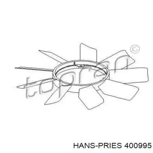 400995 Hans Pries (Topran) вентилятор (крыльчатка радиатора охлаждения)