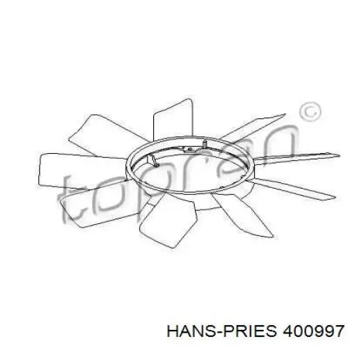 400997 Hans Pries (Topran) вентилятор (крыльчатка радиатора охлаждения)