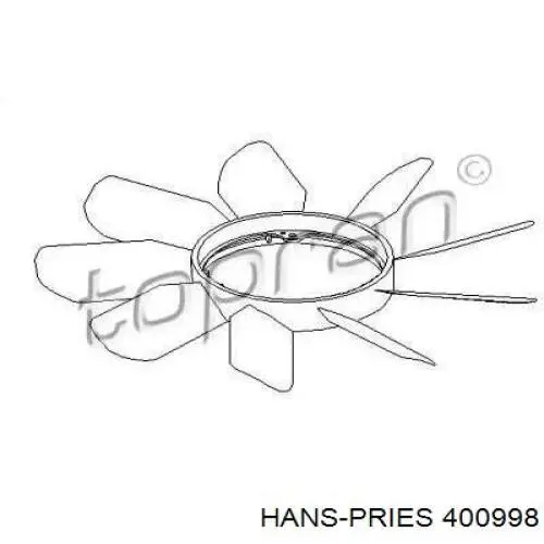 400998 Hans Pries (Topran) вентилятор (крыльчатка радиатора охлаждения)