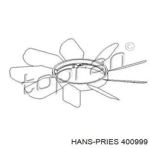 400999 Hans Pries (Topran) вентилятор (крыльчатка радиатора охлаждения)