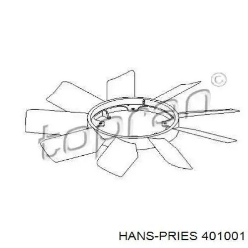 Крыльчатка радиатора охлаждения 401001 Hans Pries (Topran)