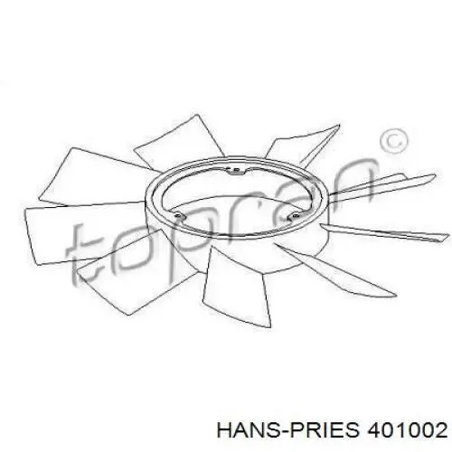 Крыльчатка радиатора охлаждения 401002 Hans Pries (Topran)