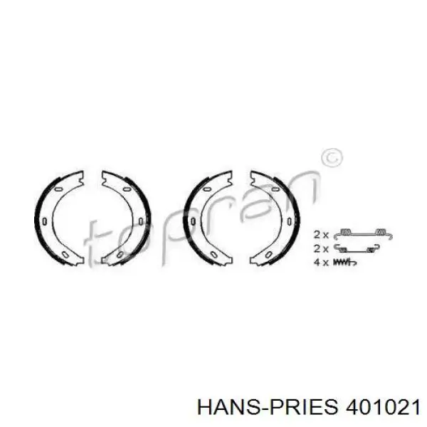 Колодки ручника 401021 Hans Pries (Topran)