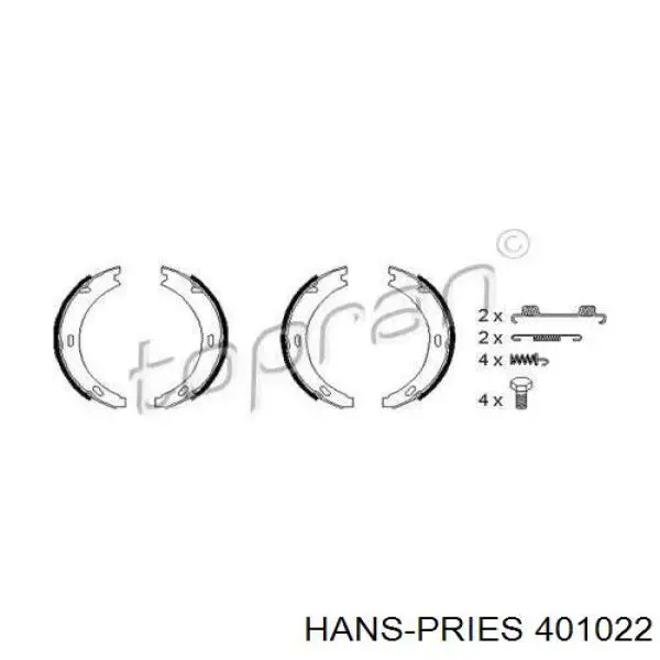 Колодки ручника 401022 Hans Pries (Topran)