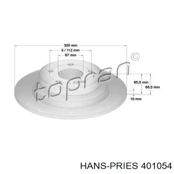 Тормозные диски 401054 Hans Pries (Topran)