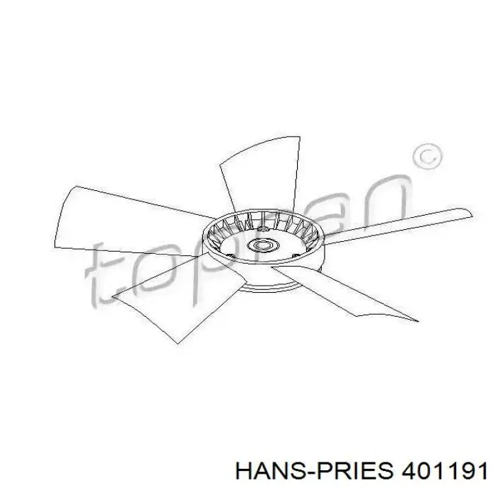 Крыльчатка радиатора охлаждения 401191 Hans Pries (Topran)