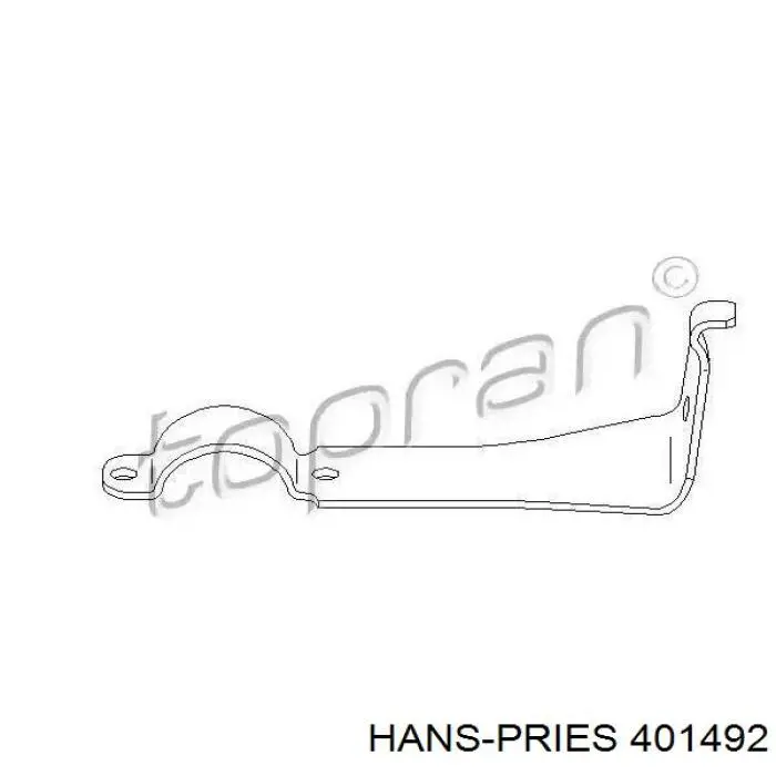 Хомут крепления втулки стабилизатора переднего HANS PRIES 401492