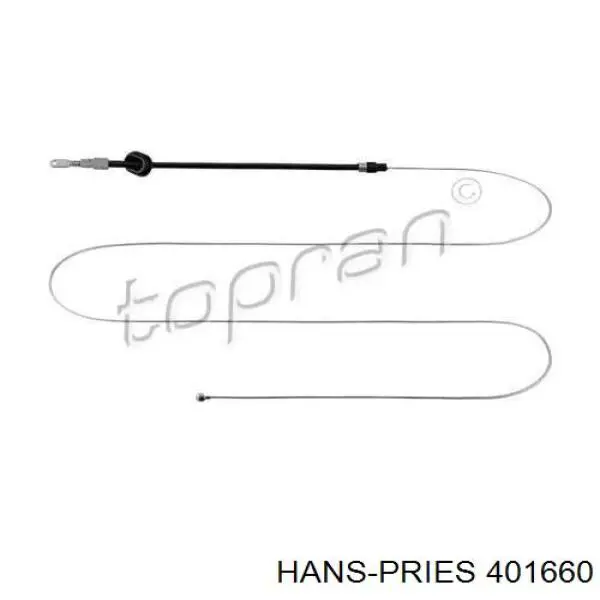 Трос ручного тормоза передний HANS PRIES 401660