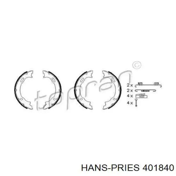 Колодки ручника 401840 Hans Pries (Topran)