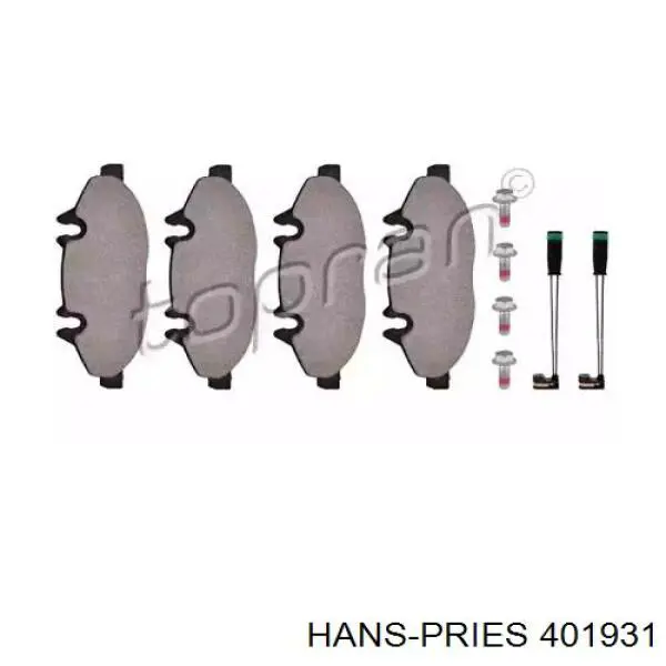 Передние тормозные колодки 401931 Hans Pries (Topran)