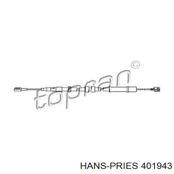 Задний трос ручника 401943 Hans Pries (Topran)