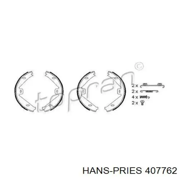 Колодки ручника 407762 Hans Pries (Topran)