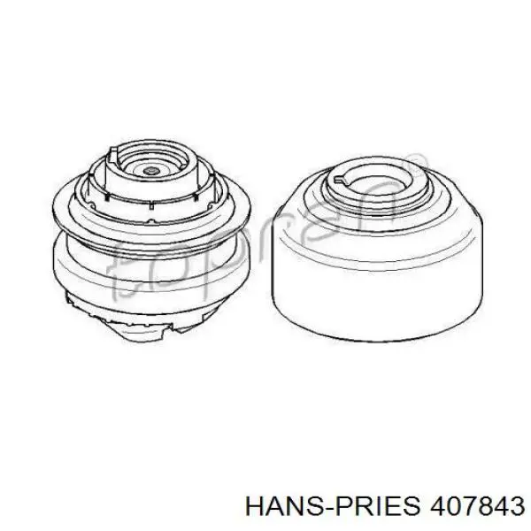 Левая подушка двигателя 407843 Hans Pries (Topran)