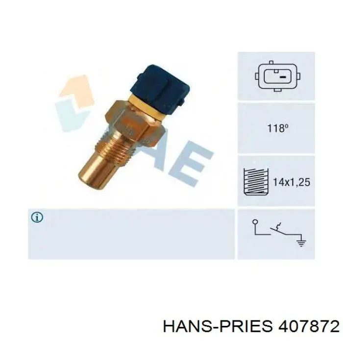 Датчик указателя температуры охлаждающей жидкости Hans Pries (Topran) 407872 цена, от 5.07 USD