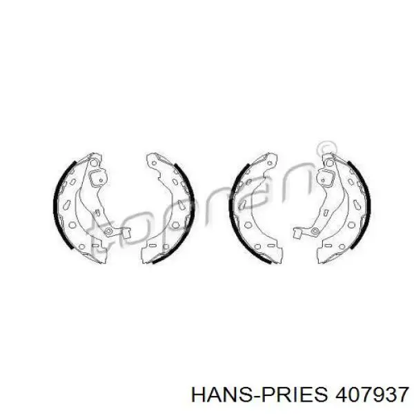 Задние барабанные колодки 407937 Hans Pries (Topran)