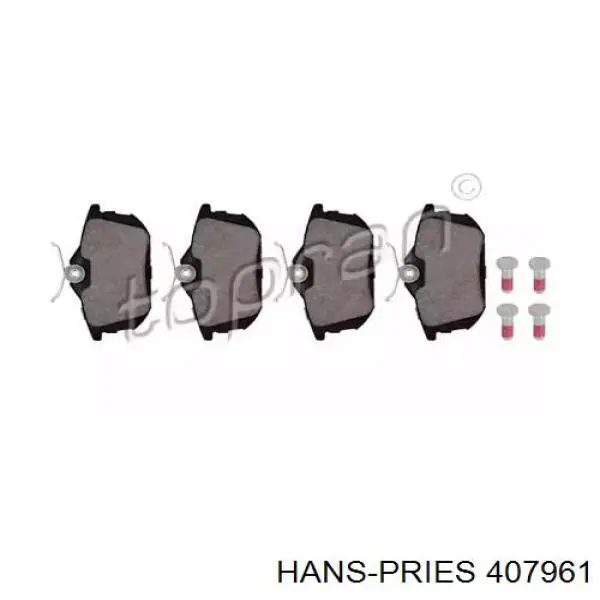 Колодки тормозные задние дисковые HANS PRIES 407961