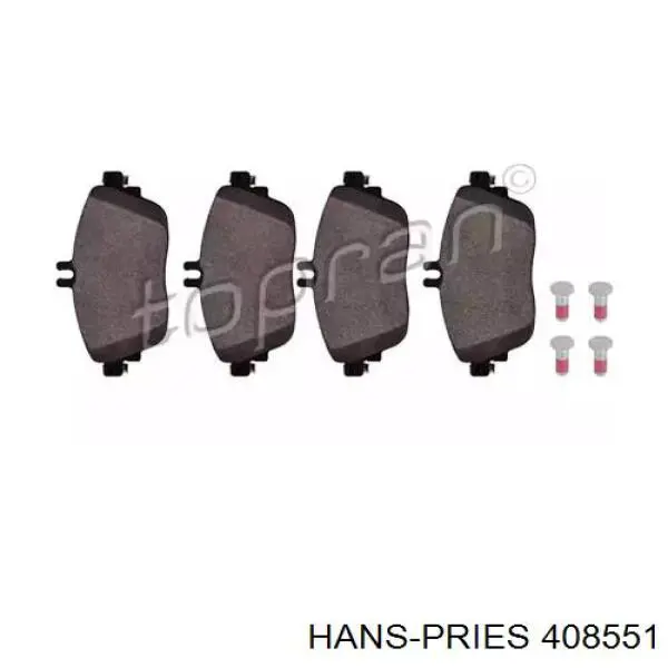 Передние тормозные колодки 408551 Hans Pries (Topran)